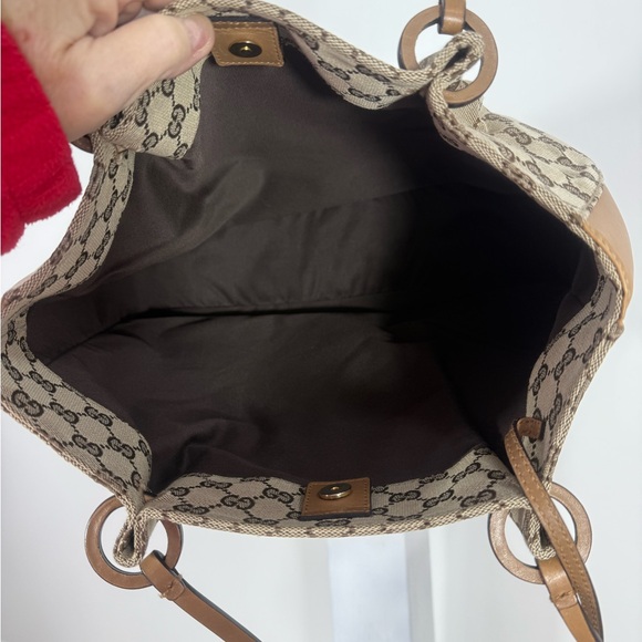 GUCCI GG monogram w/leather incl pouch very good cond Large vintage style - Picture 5 of 15